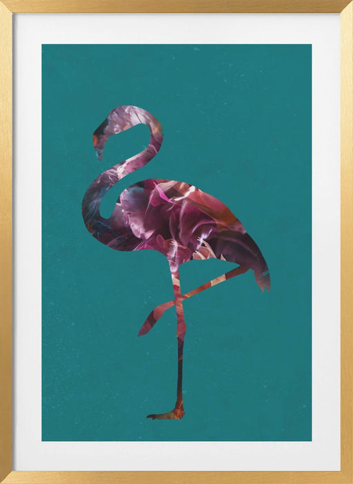 Flamingo Pink and Green Framed Art Wall Decor