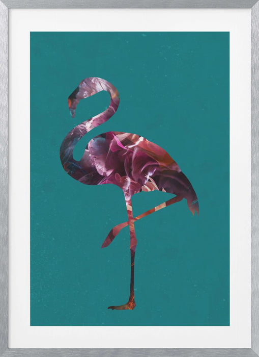 Flamingo Pink and Green Framed Art Wall Decor