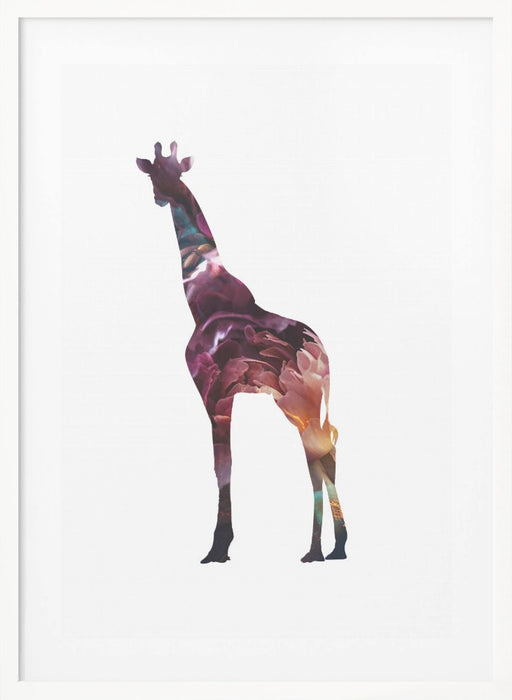 Flower Giraffe Framed Art Modern Wall Decor