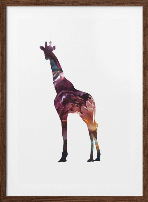 Flower Giraffe Framed Art Modern Wall Decor