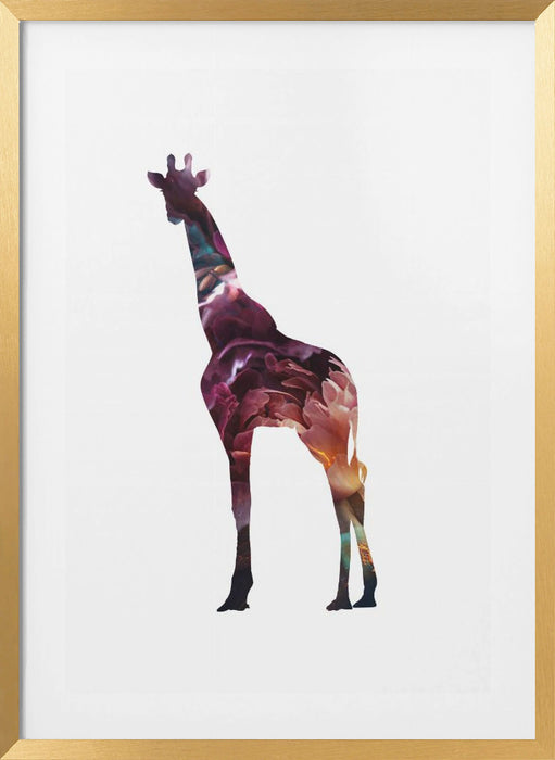 Flower Giraffe Framed Art Modern Wall Decor