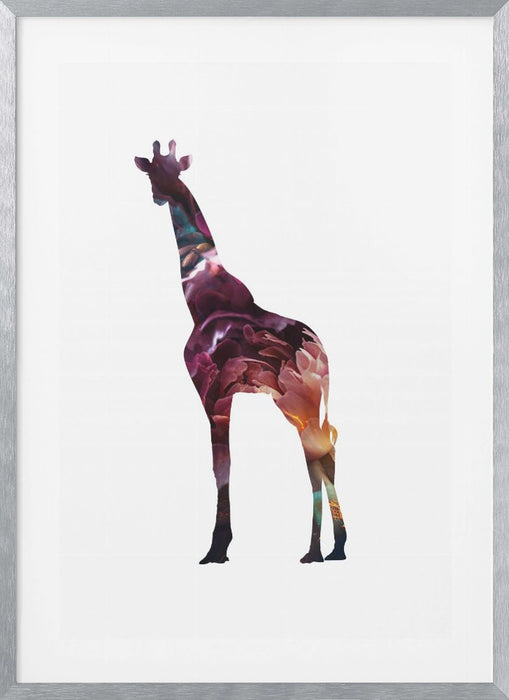 Flower Giraffe Framed Art Modern Wall Decor