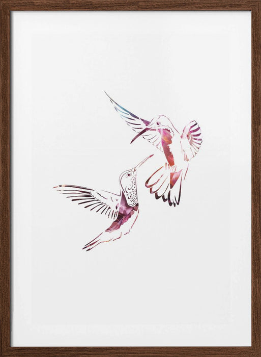 Colourful Hummingbirds Framed Art Modern Wall Decor