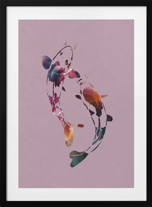 Koi Fish Abstract Framed Art Modern Wall Decor