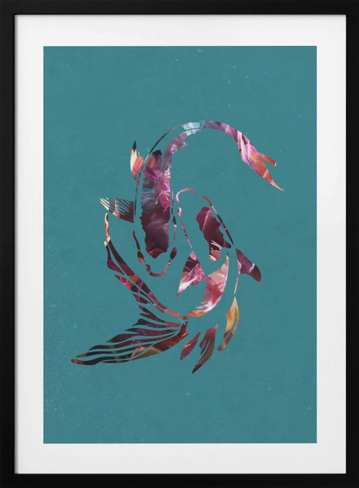 Pink Koi Fish Framed Art Wall Decor