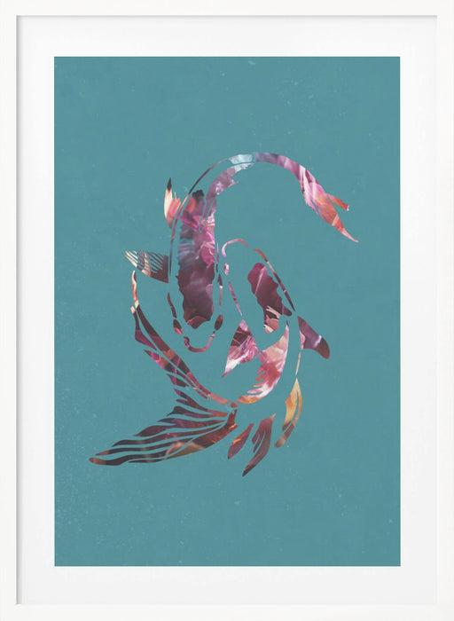 Pink Koi Fish Framed Art Wall Decor