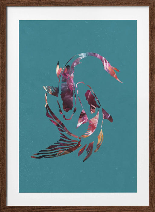 Pink Koi Fish Framed Art Wall Decor