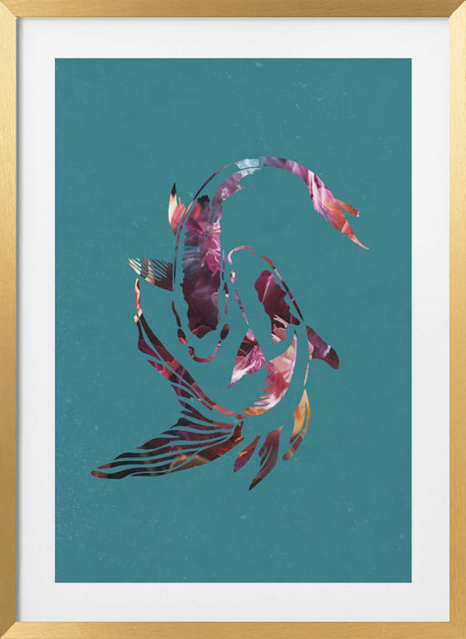 Pink Koi Fish Framed Art Wall Decor