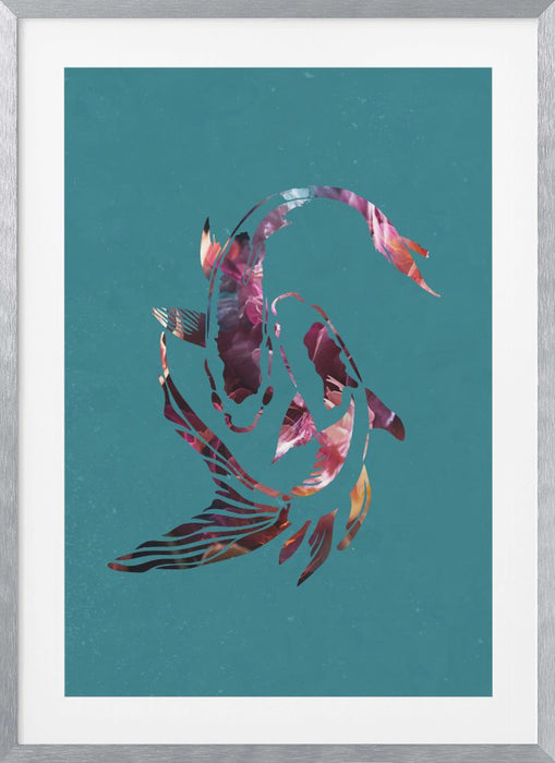 Pink Koi Fish Framed Art Wall Decor