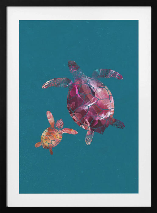 Colourful Turtles Framed Art Wall Decor