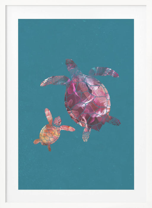 Colourful Turtles Framed Art Wall Decor