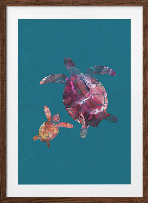 Colourful Turtles Framed Art Wall Decor