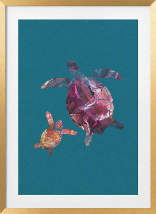 Colourful Turtles Framed Art Wall Decor