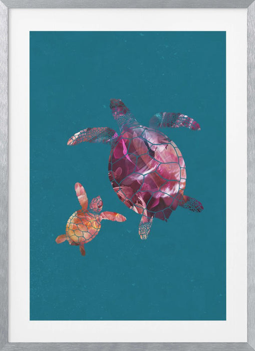 Colourful Turtles Framed Art Wall Decor