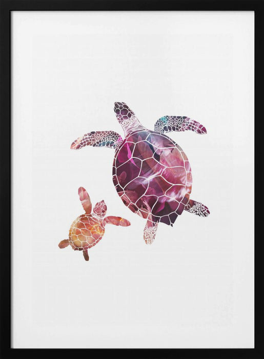 Abstract pink turtles Framed Art Wall Decor