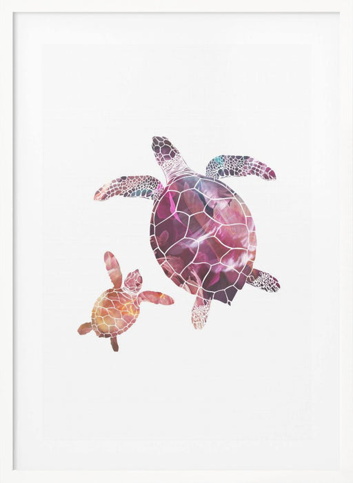 Abstract pink turtles Framed Art Wall Decor