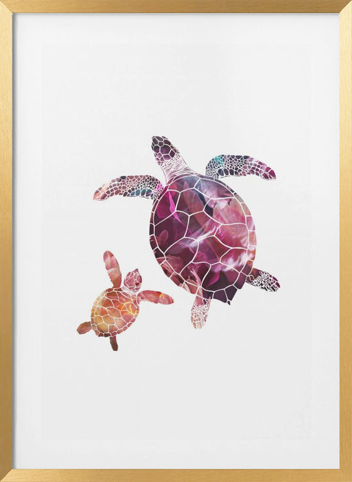 Abstract pink turtles Framed Art Wall Decor