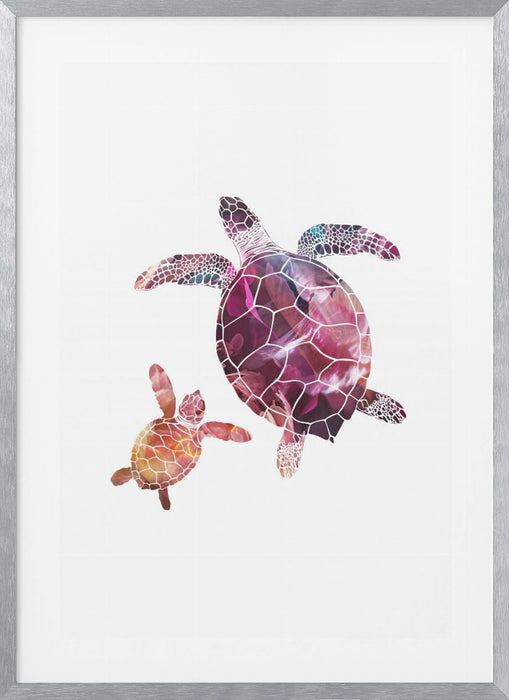 Abstract pink turtles Framed Art Wall Decor