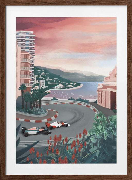 Monaco Circuit Framed Art Modern Wall Decor