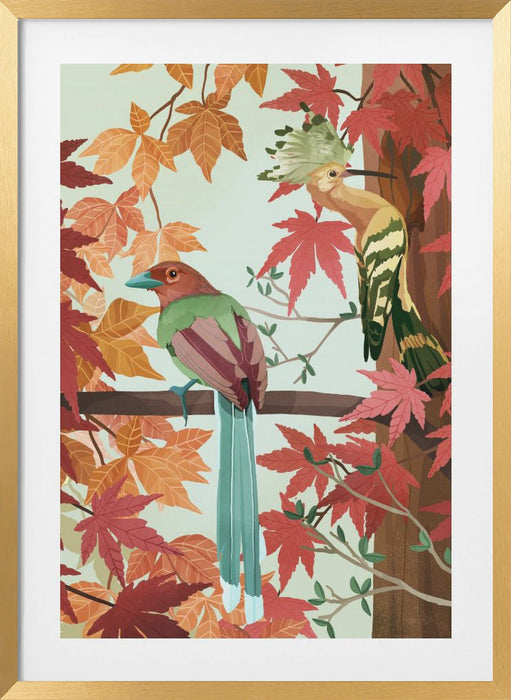 Birds of Autumn Framed Art Wall Decor