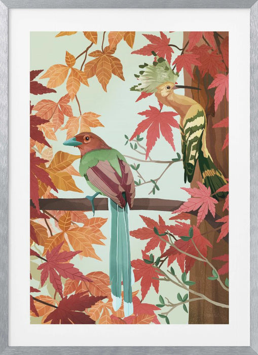 Birds of Autumn Framed Art Wall Decor