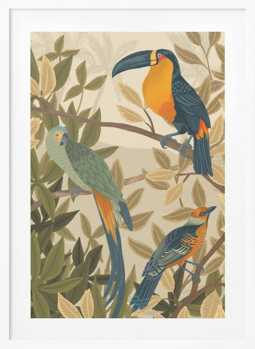 Paradise Birds Framed Art Wall Decor