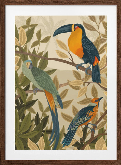 Paradise Birds Framed Art Wall Decor