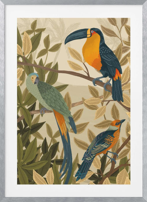 Paradise Birds Framed Art Wall Decor