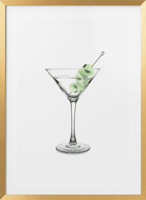 UFO Martini Framed Art Modern Wall Decor