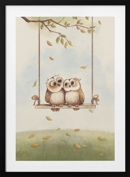 Owls in love Framed Art Wall Decor