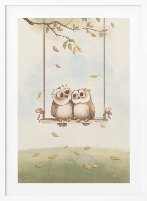 Owls in love Framed Art Wall Decor