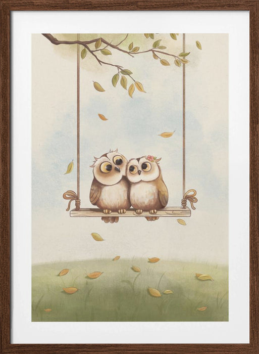 Owls in love Framed Art Wall Decor