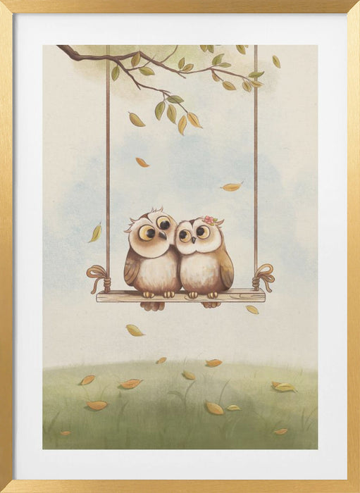 Owls in love Framed Art Wall Decor