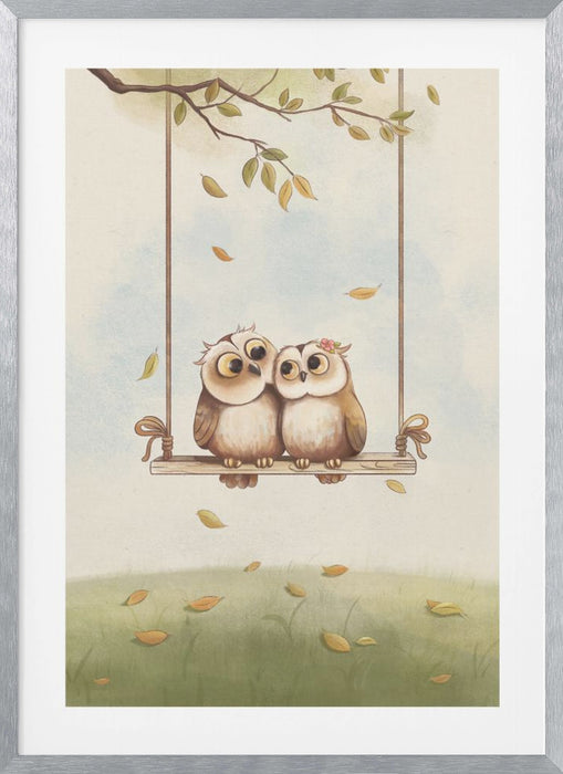 Owls in love Framed Art Wall Decor