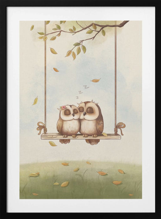 Owls in love Framed Art Wall Decor