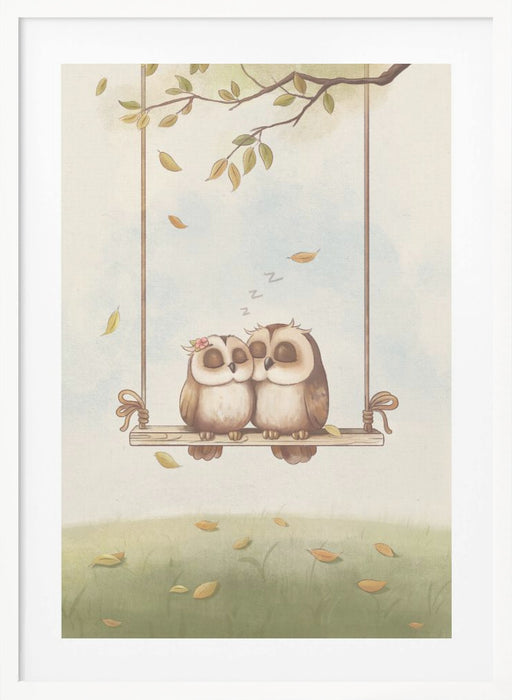 Owls in love Framed Art Wall Decor