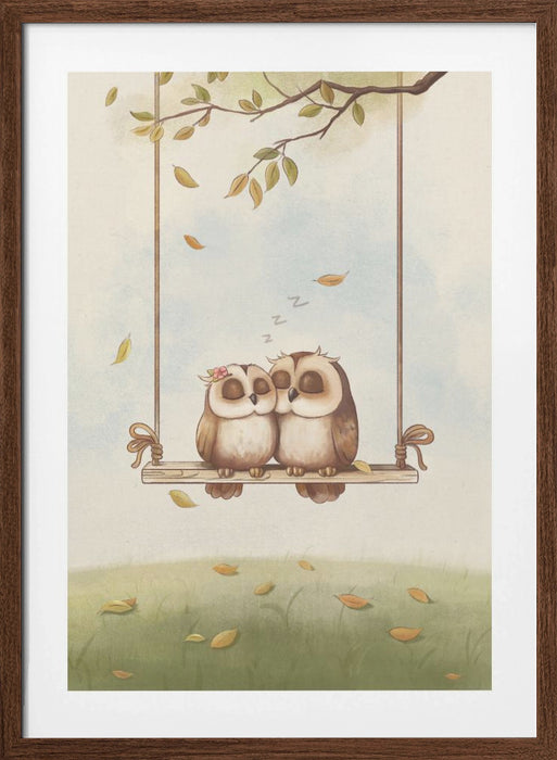 Owls in love Framed Art Wall Decor