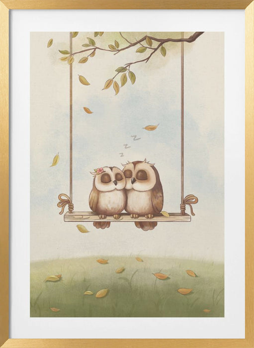 Owls in love Framed Art Wall Decor