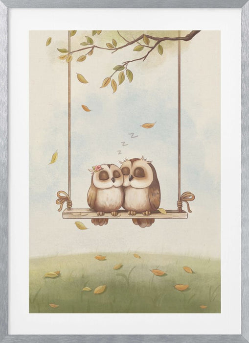 Owls in love Framed Art Wall Decor