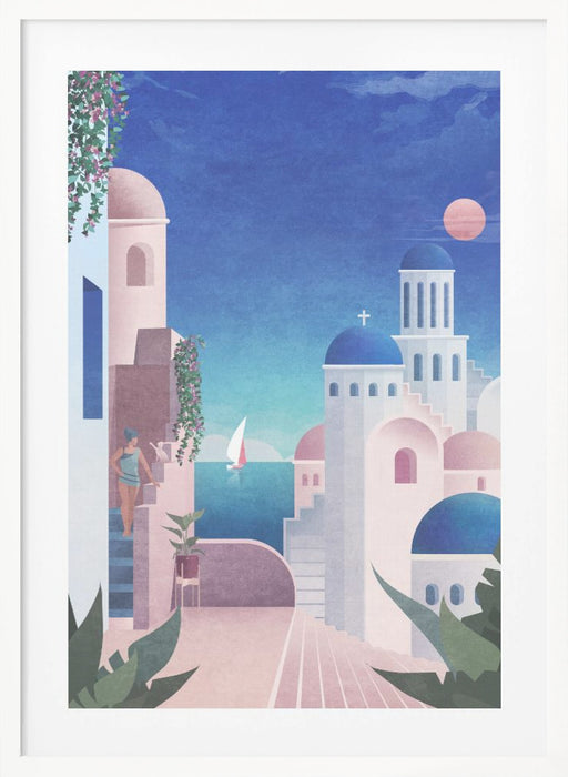 Santorini Framed Art Modern Wall Decor