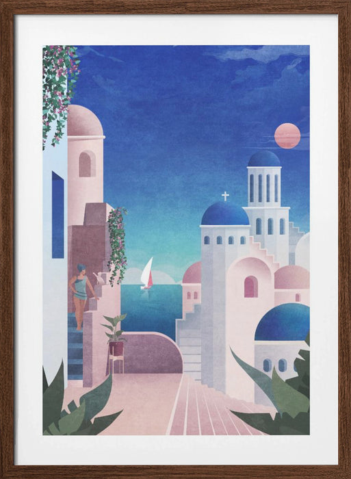 Santorini Framed Art Modern Wall Decor