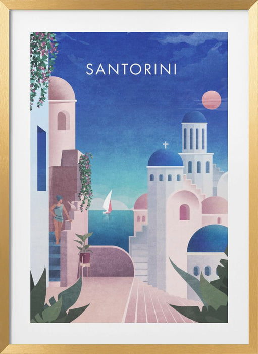 Santorini Text.png Framed Art Modern Wall Decor