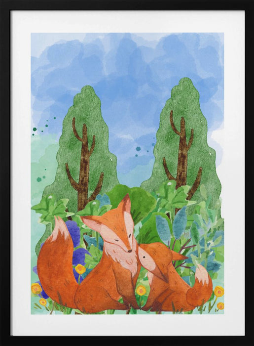 red fox Framed Art Wall Decor