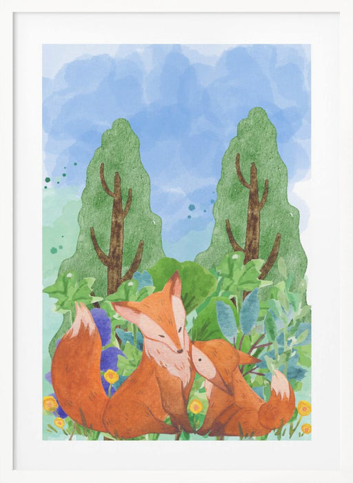 red fox Framed Art Wall Decor