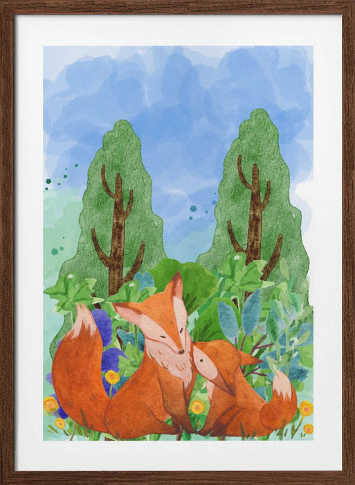 red fox Framed Art Wall Decor