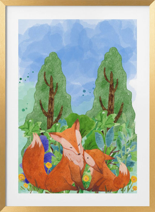 red fox Framed Art Wall Decor