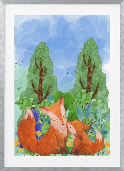 red fox Framed Art Wall Decor