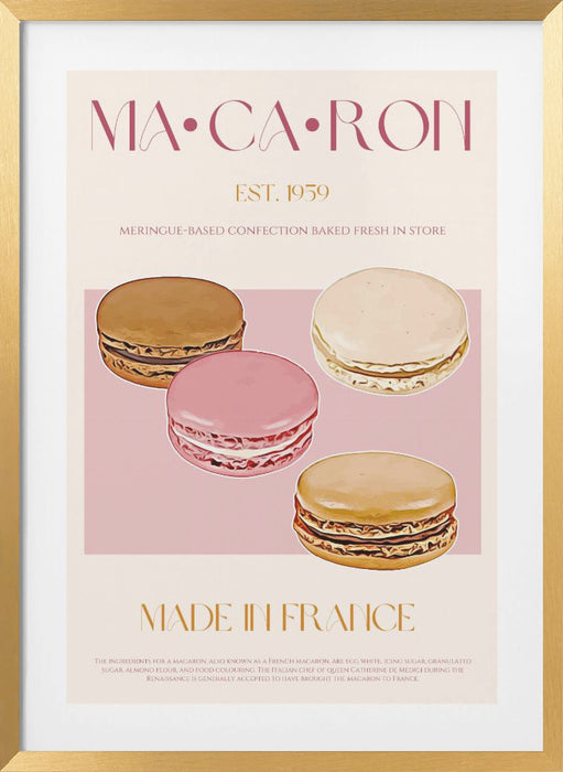 Macaron Print Framed Art Wall Decor