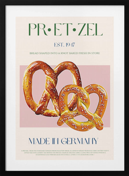 Pretzel Print Framed Art Wall Decor