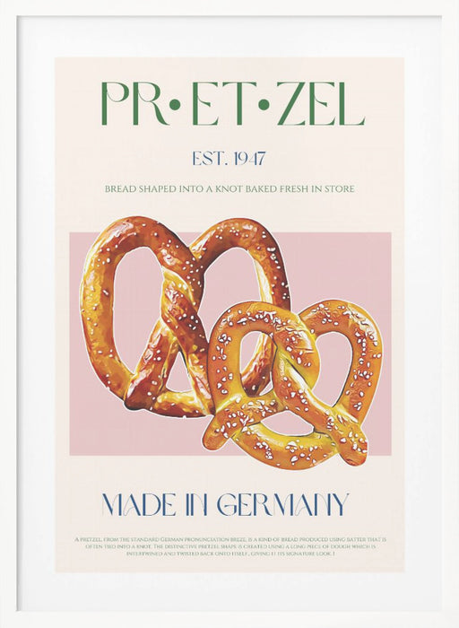 Pretzel Print Framed Art Wall Decor